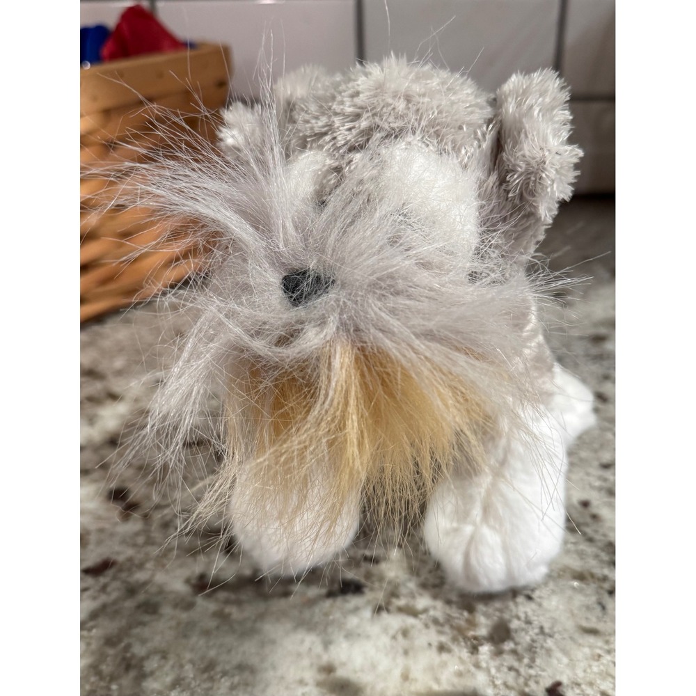 Ganz Webkinz Schnauzer Grey White Dog Plush Stuffed Animal Retired HM151 W Logo